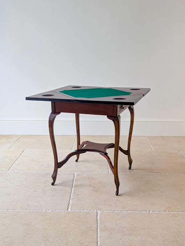 Antique Edwardian Mahogany Envelope Card Table c.1905
