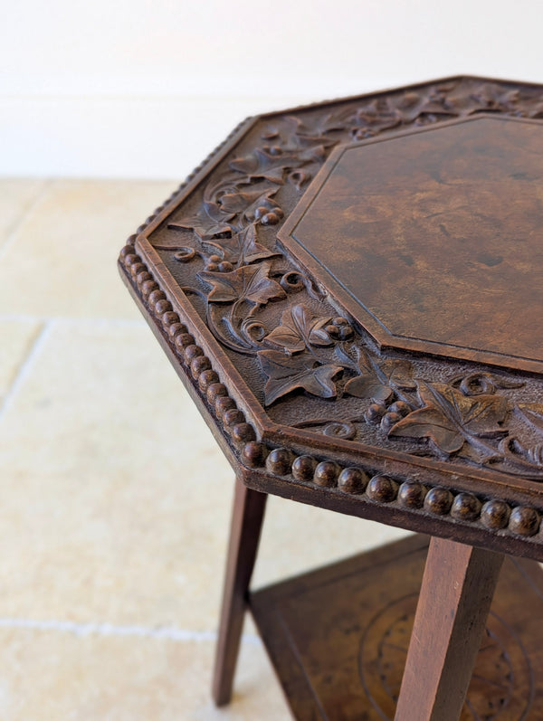 Antique Victorian Walnut Arts & Crafts Occasional Table c.1890