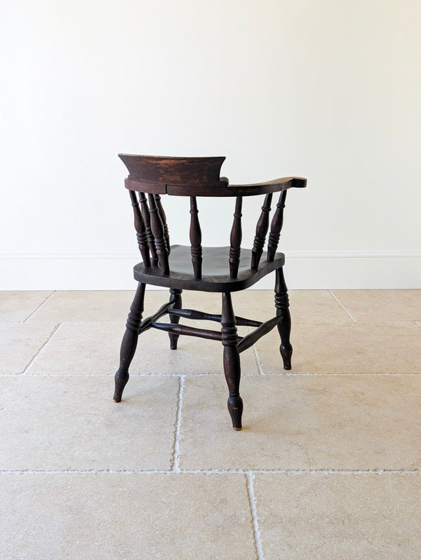 Antique Victorian Elm & Ash Captain’s Chair c.1890