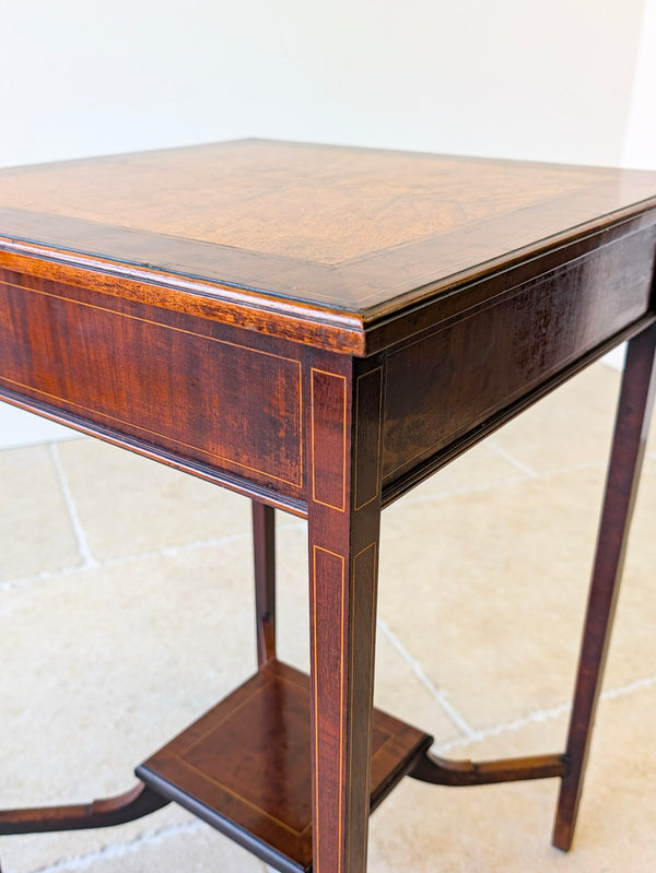 Antique George III Inlaid Mahogany & Burr Yew Occasional Table c.1790