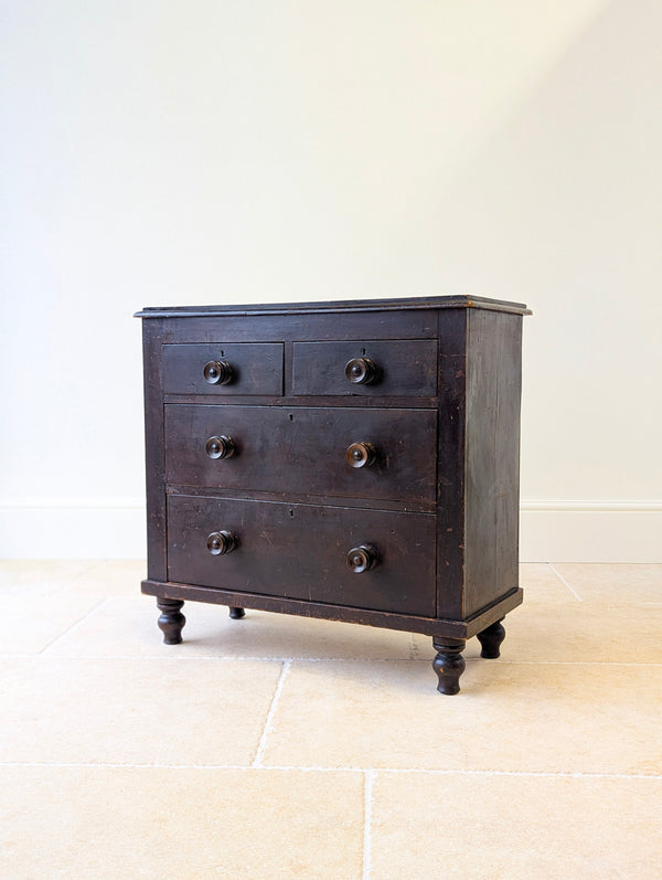 Antique Victorian Welsh Painted Pine Chest of Drawers c.1860