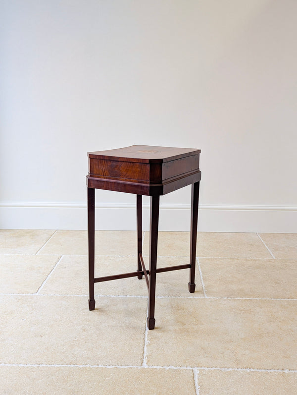 Antique Victorian Mahogany Work Box on Stand c.1880