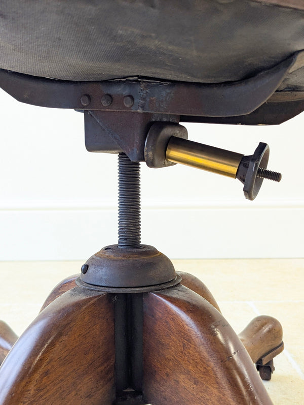 Antique Edwardian Mahogany Swivel Desk Chair c.1910