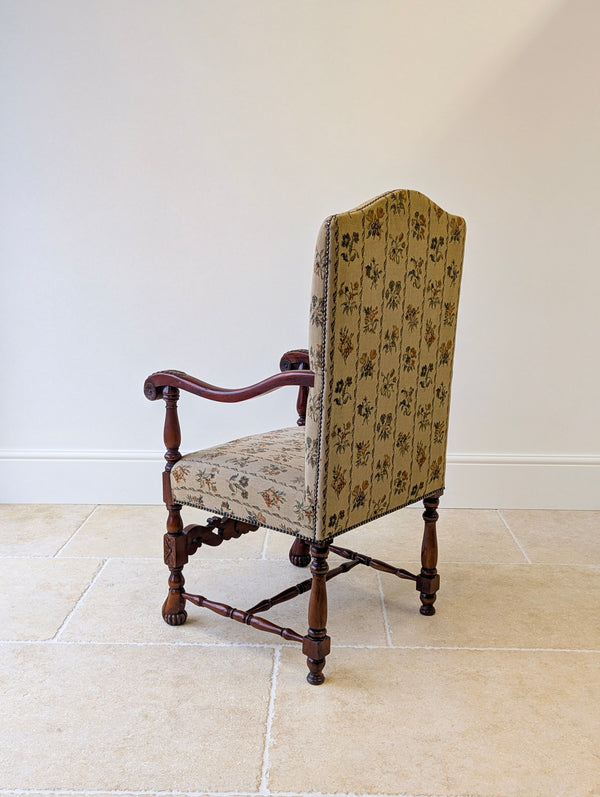 Pair of Antique Late Victorian Walnut Armchairs c.1890