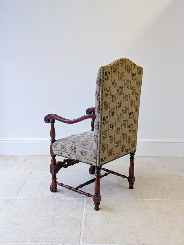 Pair of Antique Late Victorian Walnut Armchairs c.1890