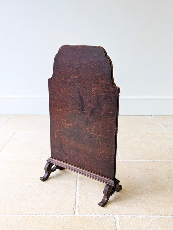 Antique Oak & Leather Malvern College Heraldic Fire Screen c.1920