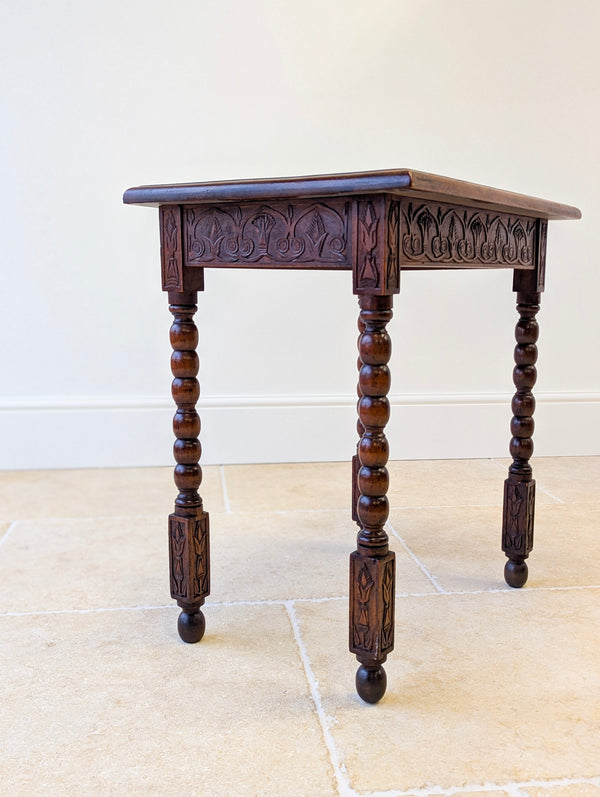 Antique Fruitwood Carved Side Table c.1900