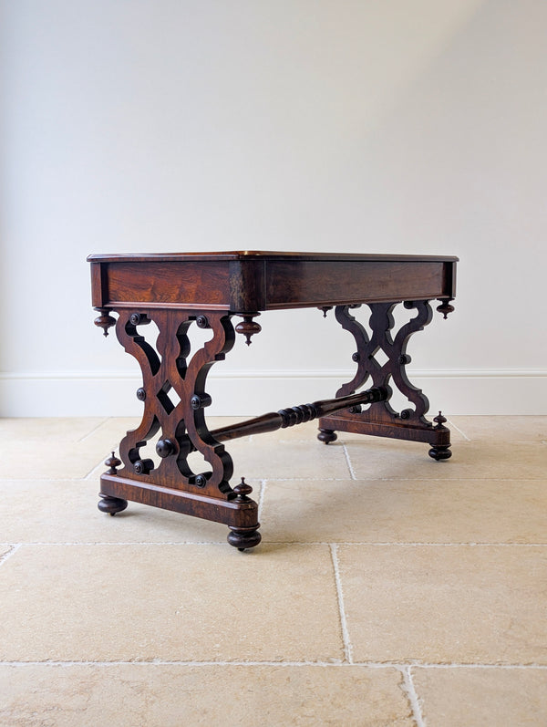 Antique Victorian Rosewood Library Table c.1870