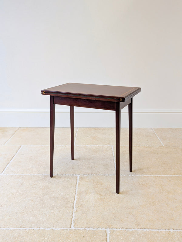 Antique Edwardian Mahogany Fold-Over Card Table c.1910