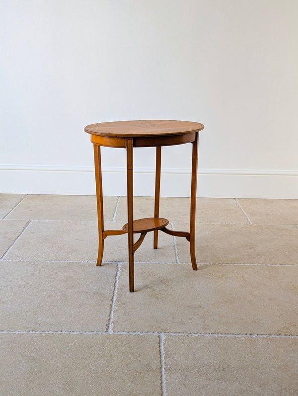 Antique Edwardian Satinwood Oval Occasional Table c.1900
