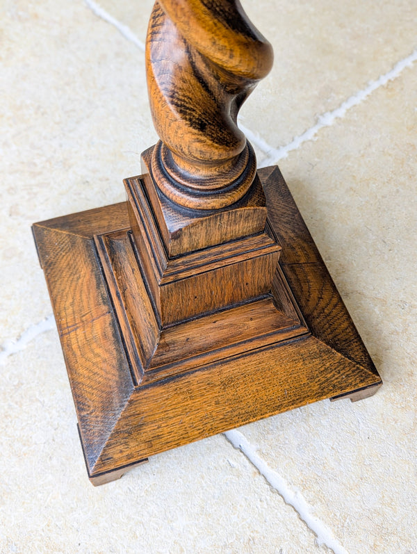 Antique Late Victorian Pair of Oak Torchères c.1890