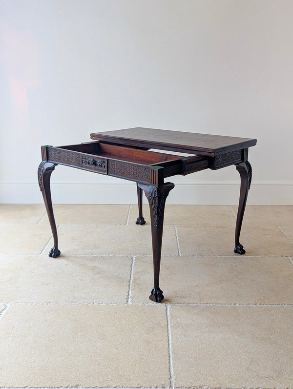 Antique Victorian Mahogany Card Table by James Shoolbred & Co. c.1890