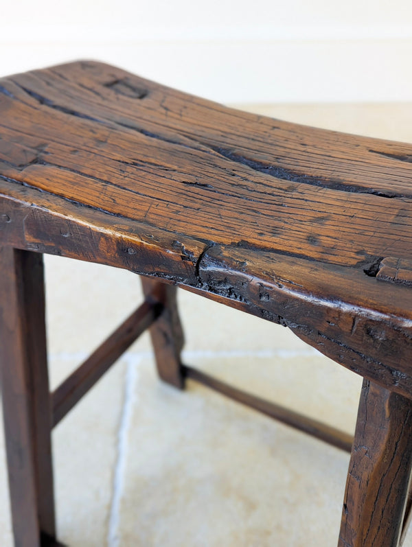 Antique Georgian Oak Vernacular Stool c.1750