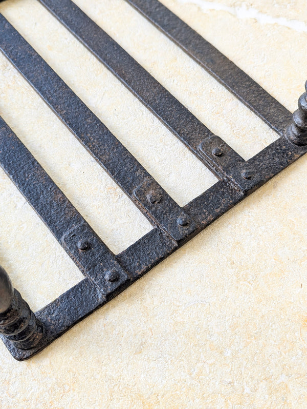 Antique Georgian Country-House Wrought Iron Hearth Footman c.1800