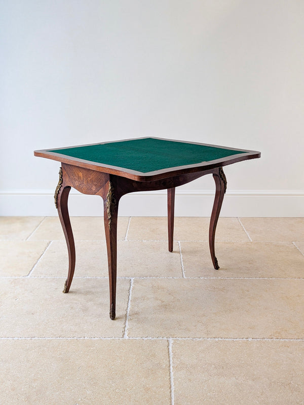Antique Victorian Louis XV Style Kingwood Card Table c.1890