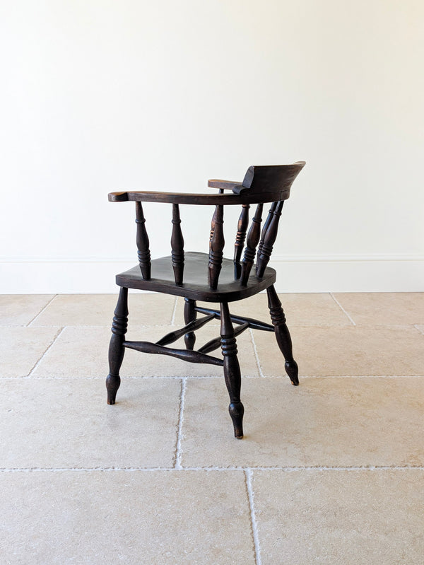 Antique Victorian Elm & Ash Captain’s Chair c.1890