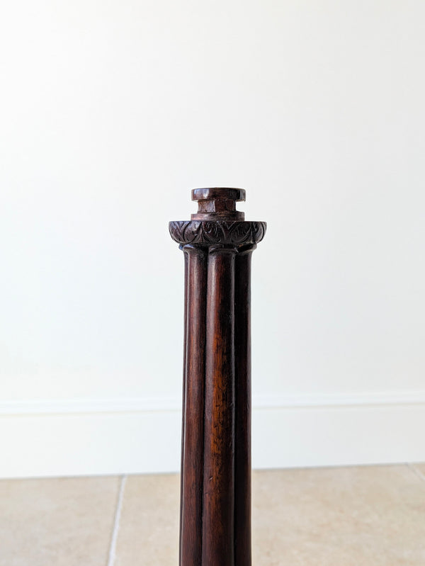 Antique Chippendale Revival Mahogany Tripod Wine Table With Detachable Top c.1890