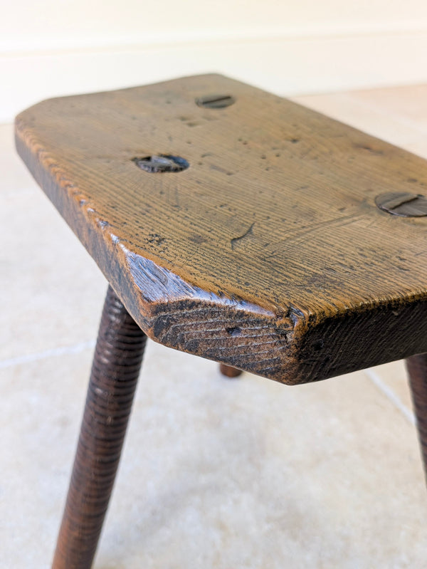 Antique Victorian Elm & Ash Cutler’s Stool c.1850