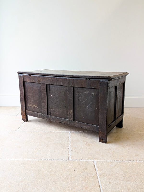 Antique Charles II West Yorkshire Inlaid Oak Coffer c.1680