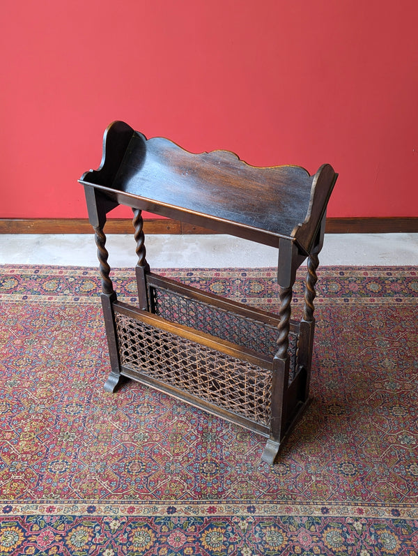 Antique Early 20th Century Oak Book Trough