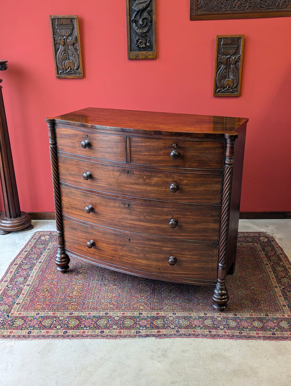 Antique Victorian Dark Mahogany Scotch Chest of Drawers