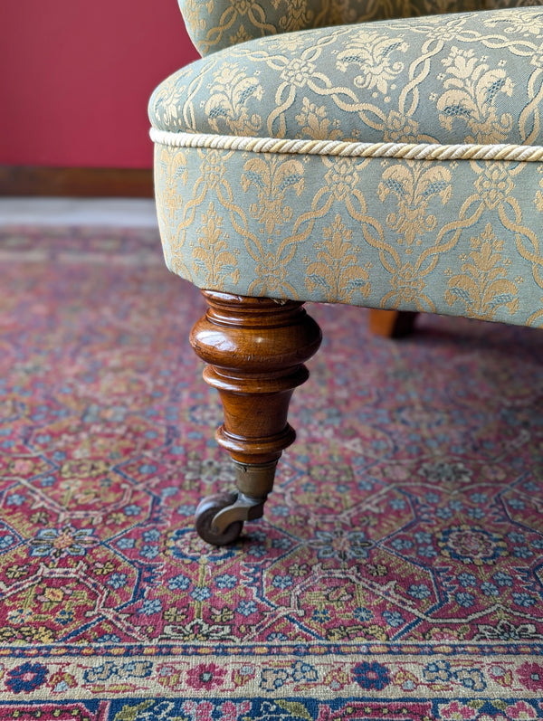 Antique 19th Century Mahogany Upholstered Easy Chair