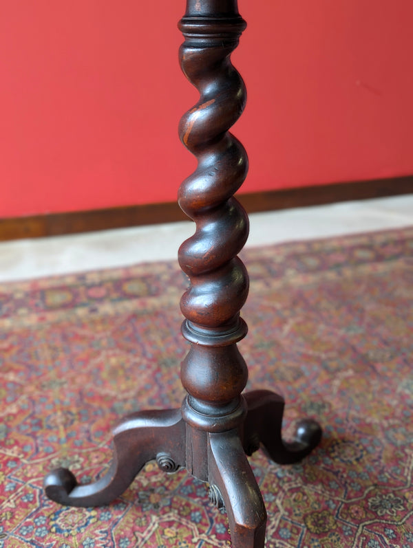 Antique Mid 19th Century Barley Twist Mahogany Wine Table