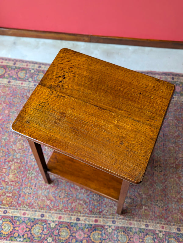 Antique Early 20th Century Oak Side Table / Bedside