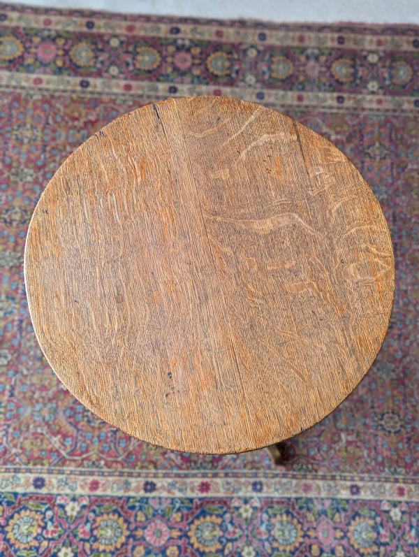 Antique 18th Century Georgian Oak Circular Pedestal Wine Table