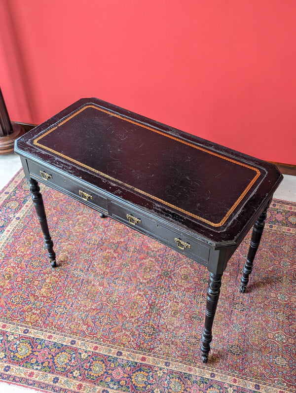 Antique Victorian Ebonised Aesthetic Movement Writing Table Desk