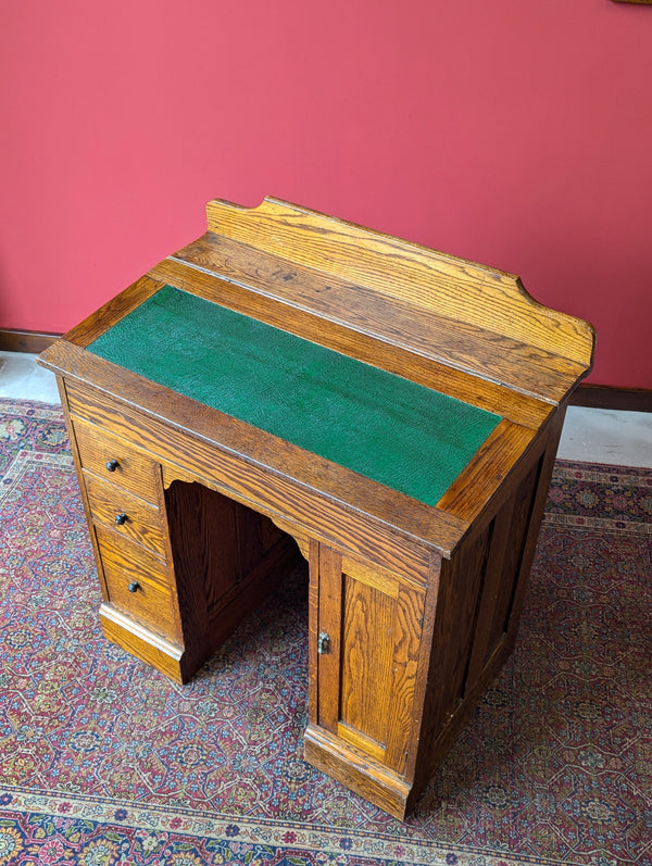 Antique Victorian Oak Clerks Desk / Writing Table / Hostess Stand