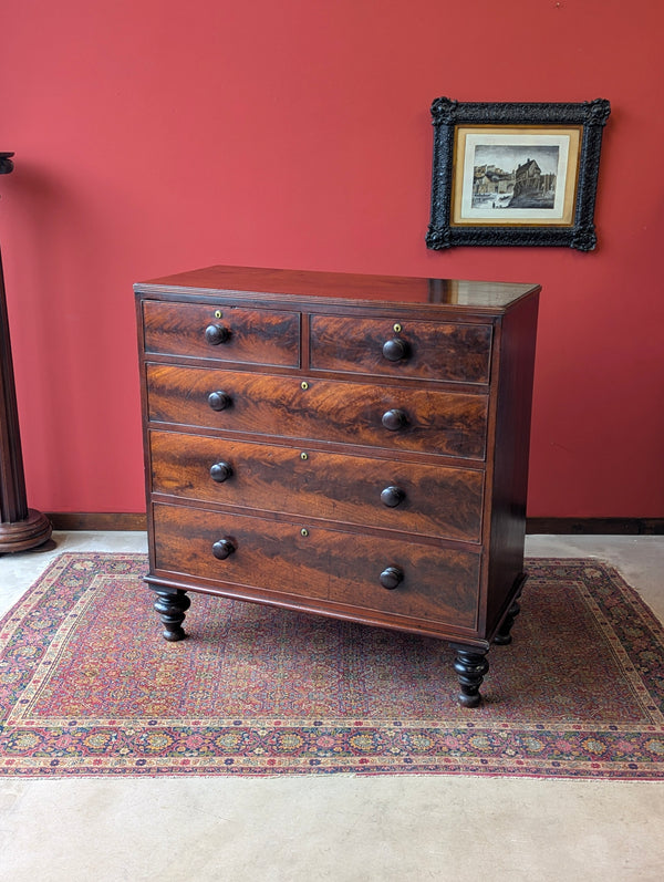 Antique Mid 19th Century Mahogany Chest of Drawers Circa 1850