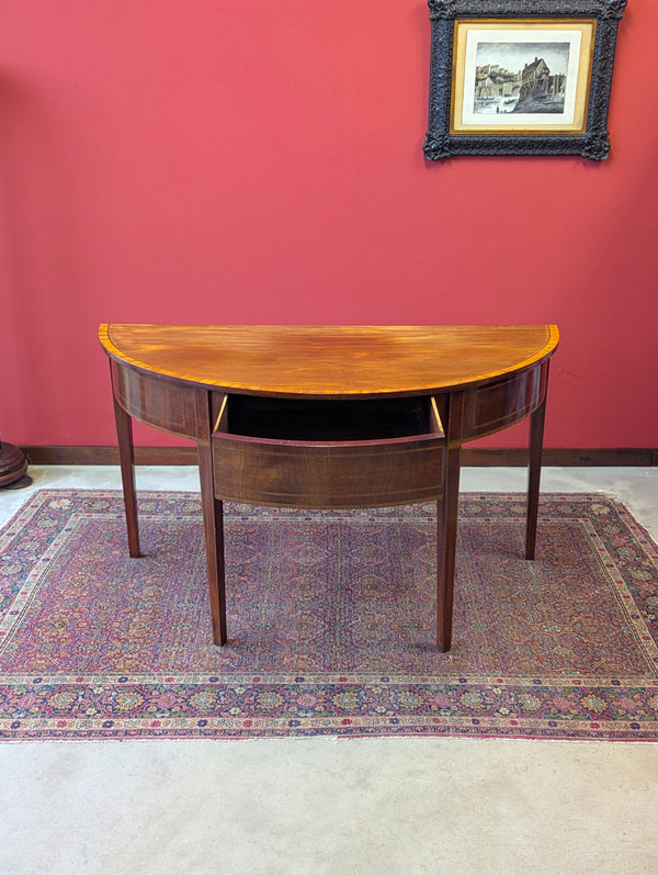 Antique Georgian Mahogany Demilune Console Table