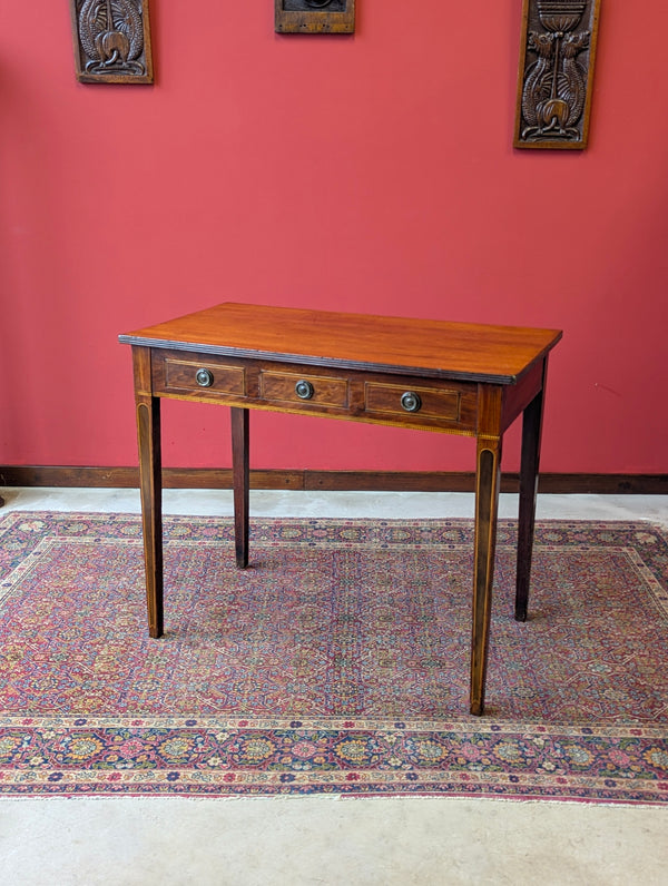 Antique Georgian Inlaid Mahogany Side Table / Writing Desk