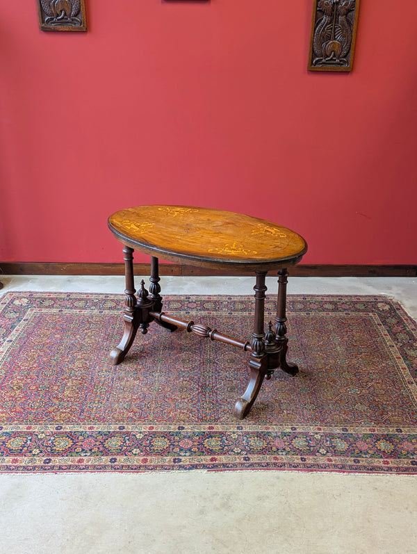 Antique 19th Century Oval Walnut Occasional Table / Coffee Table