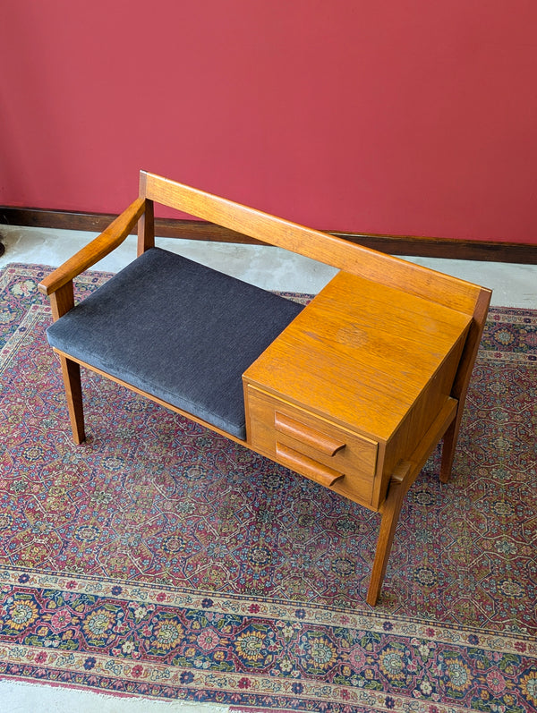 Mid Century Teak Hall / Telephone Seat by Chippy Heath