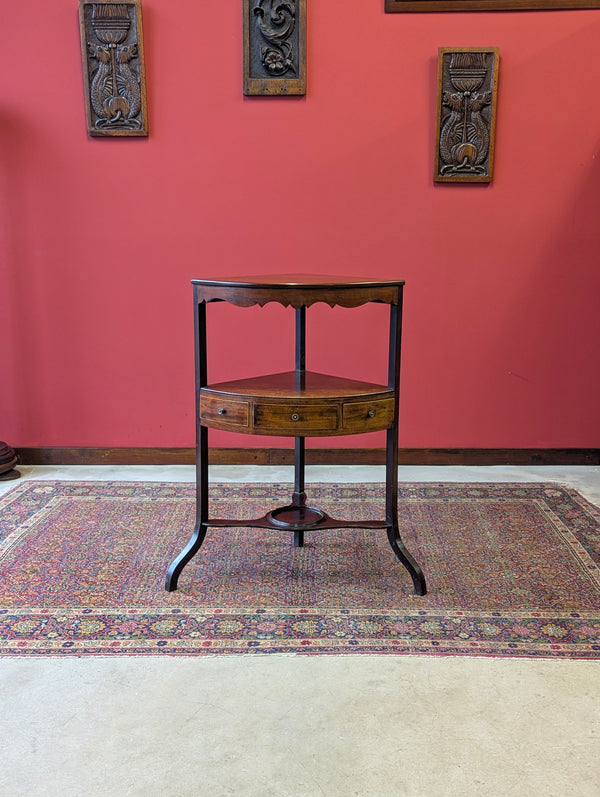 Antique Georgian Mahogany Corner Stand / Bedside