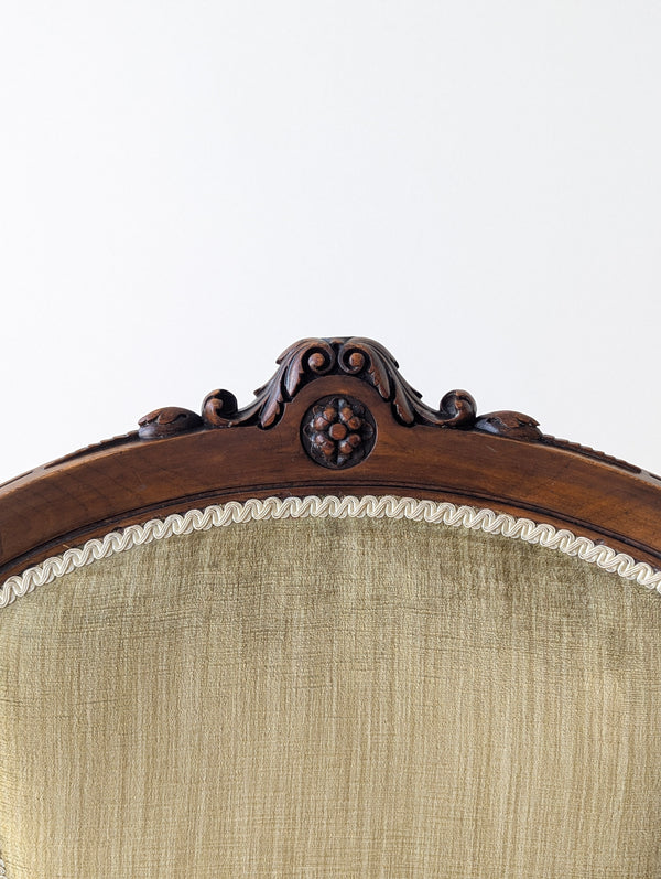 Antique Victorian Walnut Low Bedroom Chair c.1870