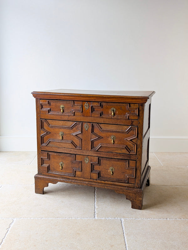 Antique Late 17th Century Oak Geometric Chest of Drawers c.1680