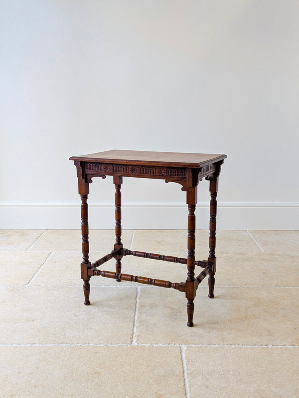 Antique Victorian Oak Jacobean Revival Occasional Table c.1890