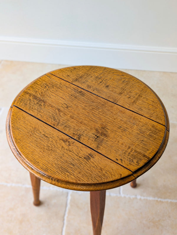Antique Edwardian Oak Circular Pub Table by Gaskell & Chambers c.1910