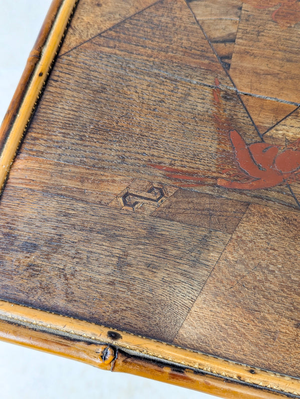 Antique Victorian Aesthetic Movement Inlaid Bamboo Occasional Table c.1880