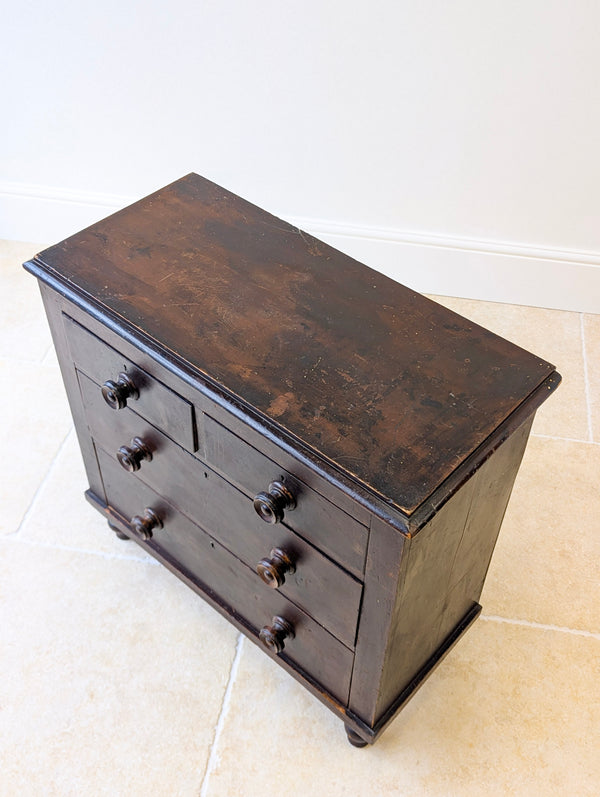 Antique Victorian Welsh Painted Pine Chest of Drawers c.1860