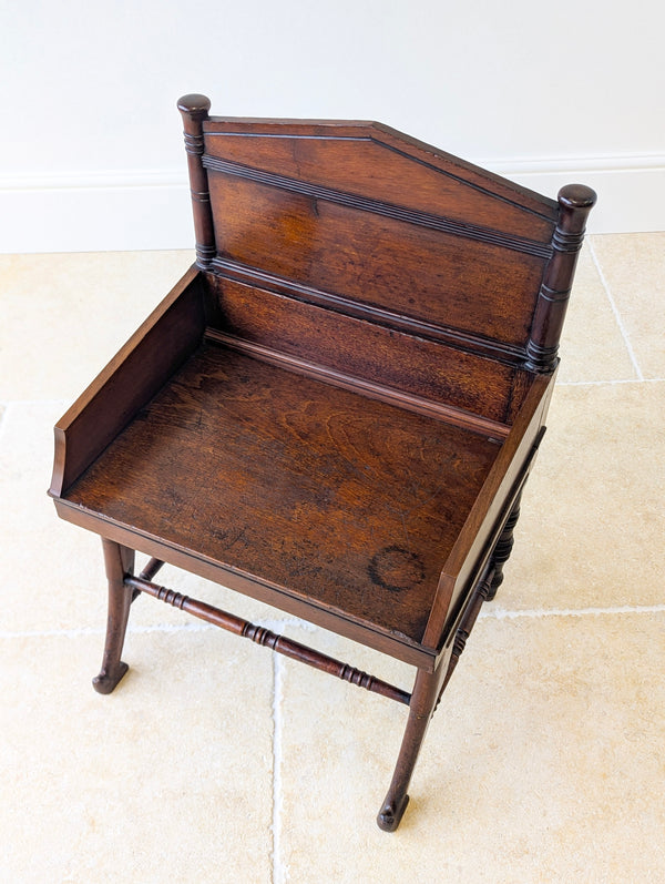 Antique Victorian Mahogany Hall Chair c.1890