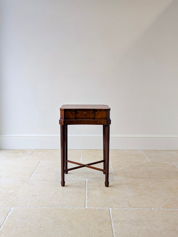 Antique Victorian Mahogany Work Box on Stand c.1880