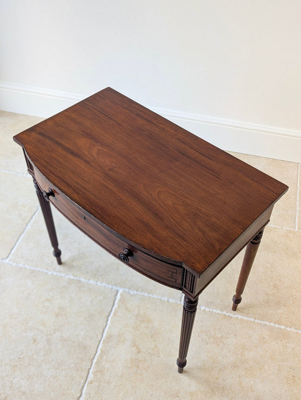 Antique Early 19th Century Mahogany Bow-Front Writing Table