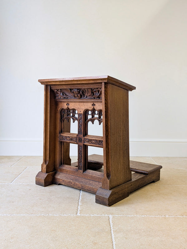 Antique Victorian Gothic Revival Oak Prie-Dieu c.1890