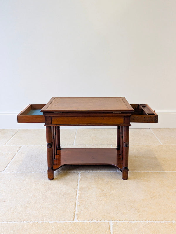 Antique Victorian Mahogany Library Chairside Reading Table c.1890