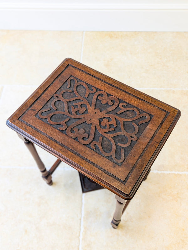 Antique Carved Mahogany Occasional Table c.1900