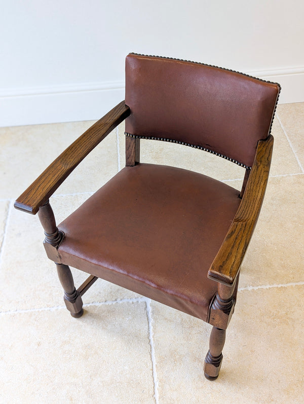 Antique Early 20th Century Oak Desk Chair c.1920